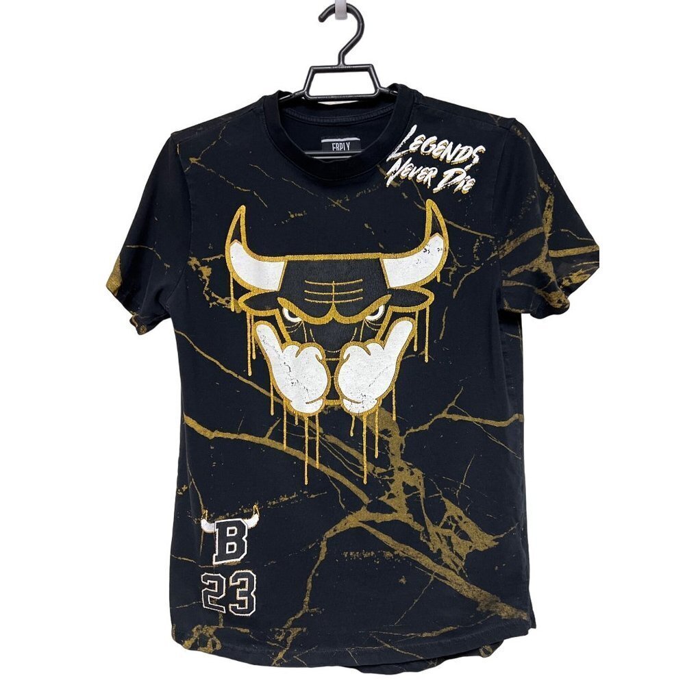 FRPLY Legends Savage 23 Bulls Black Gold Short Sleeve Tee Shirt Men's Medium